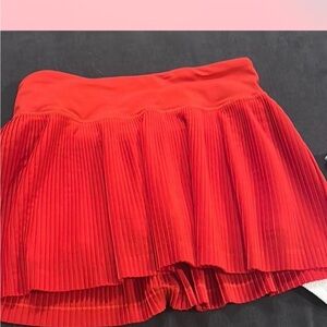 Lululemon Red Pleated Tennis Skirt